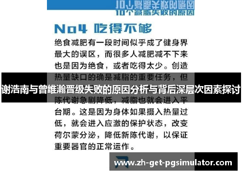 谢浩南与曾维瀚晋级失败的原因分析与背后深层次因素探讨